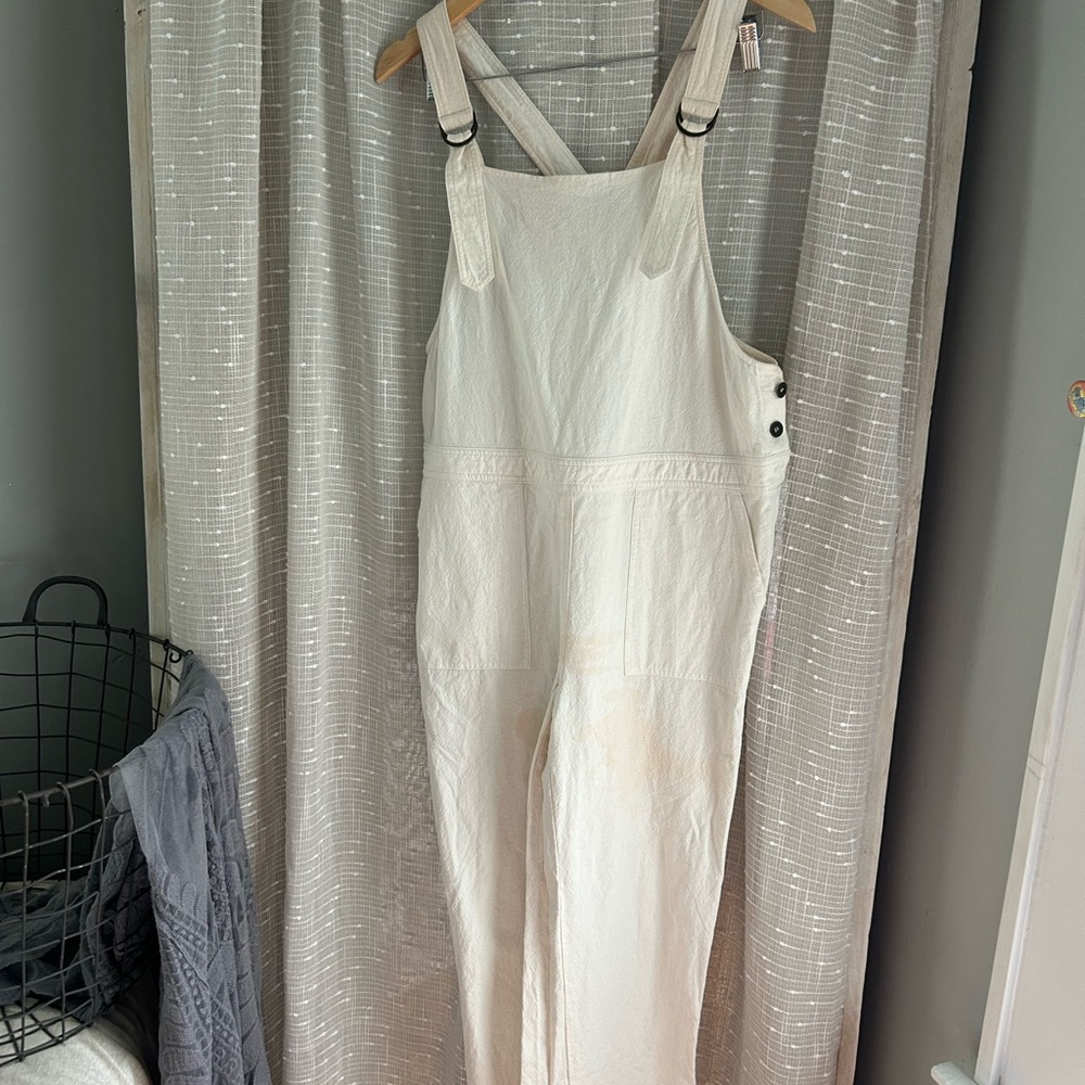 Women's White Denim Overalls